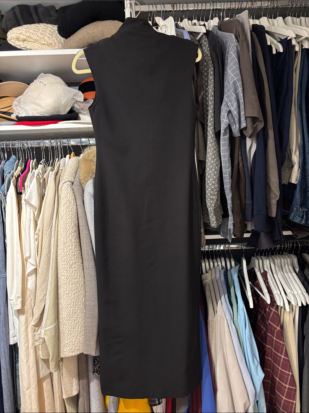 Zara Sleeveless Black Zip-Front Midi dress - Picture 5 of 7